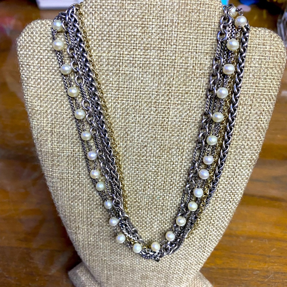 David Yurman Pearl and chain necklace